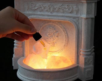 Difusor de piedra aromática de mármol con lámpara de aceite esencial, luz nocturna RGB, accesorios de escritorio, decoración para sala de juegos, arte de estatua griega Vaporwave