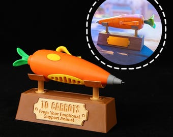 Bolígrafo de zanahoria grabadora, accesorio para cosplay, bolígrafo de escritorio, réplica de bolígrafo de zanahoria de dibujos animados, accesorio de cosplay de policía de conejo, accesorio novedoso, accesorio de escritorio, regalo divertido de oficina