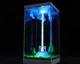 Pixel Beacon RGB Desk Light 3D Printed PLA Acrylic Lamp Type C Rechargeable Adjustable Glow Gamer Room Decor Block World Gift