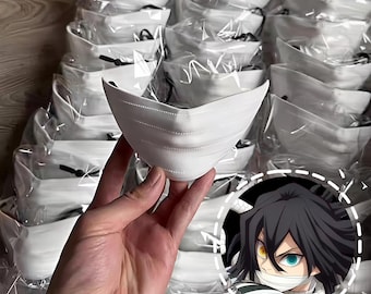 Máscara de cosplay de Snake Slayer, máscara de media cara de Anime, máscara de vendaje médico sin nariz, accesorio de plástico para Cosplay