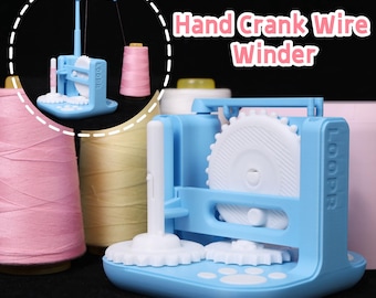 Hand Crank Thread Winder Manual Yarn Spooler 3D Printed Sewing Tool Pastel Macaron Bobbin Winder Embroidery Organizer Craft Room Decor