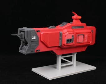 Red Space Battleship Model Magnetic SciFi Starship Cruiser Detailed Interior 3D Printed Mecha Decor Gift For Gamer Boyfriend Anime Art