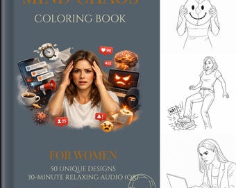 Livre de coloriage pour adultes | Humour noir, art de la santé mentale, soulagement du stress (téléchargement numérique)