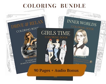 Lot de 90 pages à colorier pour femme moderne, motifs relaxants (téléchargement numérique)