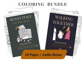 Lot de pages à colorier romantiques, 60 PDF imprimables, scènes d'amour douillettes, livre de coloriage pour adultes anti-stress, oeuvre d'art relaxante + bonus audio