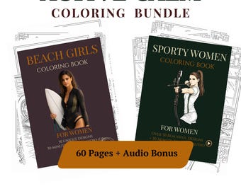 Lot de livres de coloriage Active Calm : plage et femmes sportives (téléchargement numérique)