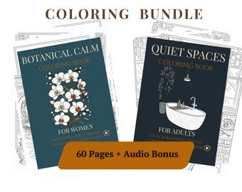 Lot de coloriages Cosy Bloom Retreat, intérieurs fleuris confortables (téléchargement numérique)