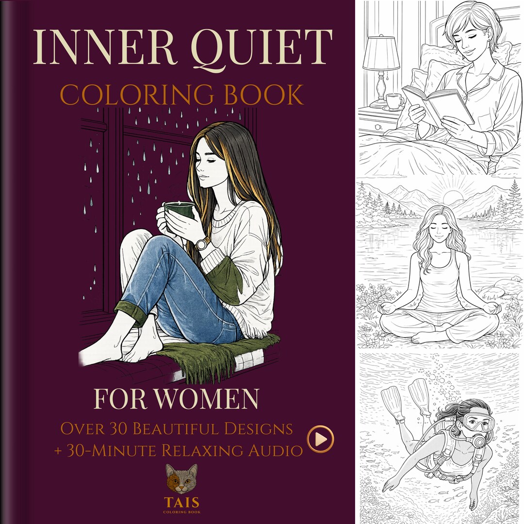Inner Quiet – Relax & Calm Adult Coloring Book for Stress Relief With ...