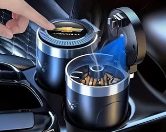 Handmade LED Car Ashtray Cup Holder – Camaro Style Smokers Gift Auto Accessory