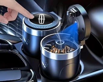 Handmade LED Car Ashtray Cup Holder – Lincoln Style Smokers Gift Auto Accessory