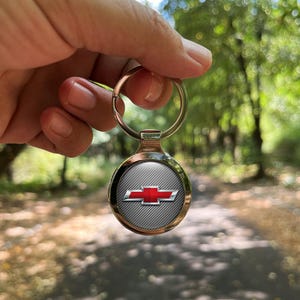 Handcrafted CHEVROLET Keychain – Metal Car Keyring, Gift for Him