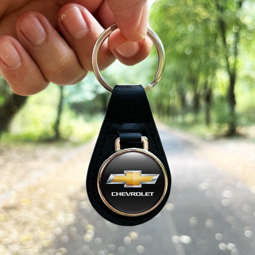 CHEVROLET Leather Keychain Custom Keychain With Logo – Handmade Key ...
