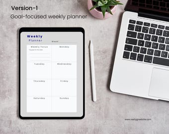 2026 Minimal Weekly Planner PDF | Undated Weekly Planner for iPad & Print | Clean Planners