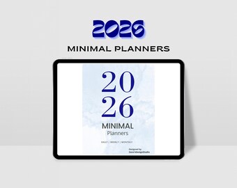 2026 Minimal Planner | Daily Weekly Monthly Planner | Printable & iPad Digital Planner | Clean Modern Planner PDF