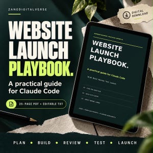 Guide de lancement de site web pour Claude Code : Guide de création de site web IA, feuilles de planification et checklist de lancement (PDF)