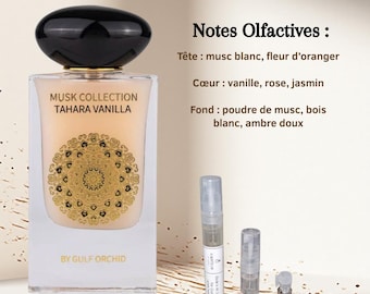 Muestra del perfume Musk Collection Tahira Vanilla Inspiration | 1 ml, 3 ml, 5 ml – Spray decantado a mano por Sample of the Orient