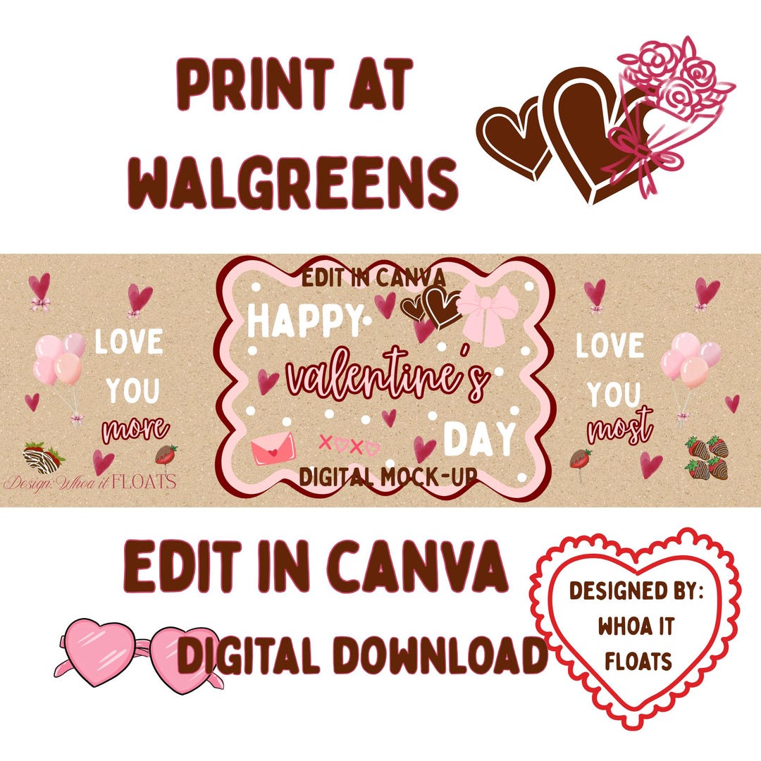 Valentine's Day Banner Template | Editable Canva, 2x6 Walgreens