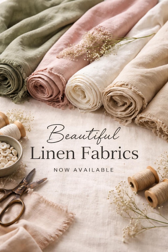 Pure Linen Fabric – Soft, Sustainable, Multi-Color Choice for Crafting, Sewing & Upholstery