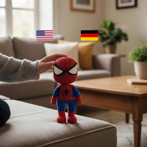 Spiderman Häkelanleitung, Amigurumi Superhelden häkeln , Deutsch und Englisch PDF