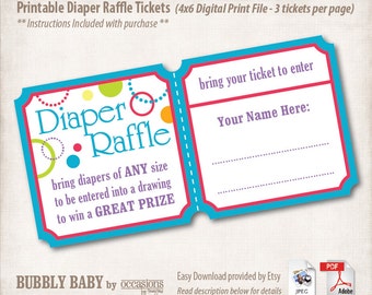 instant download printable baby shower diaper raffle tickets etsy colored raffle tickets