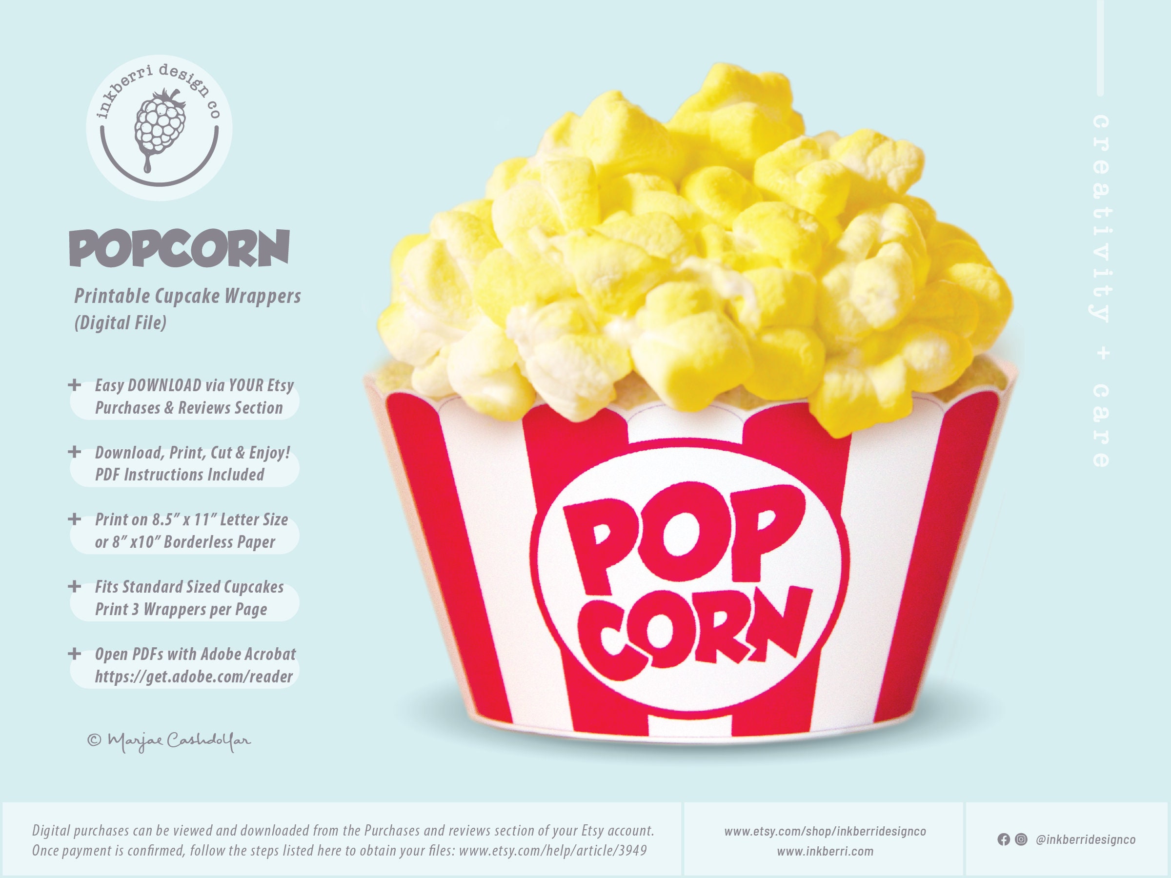 Popcorn Cupcake Wrappers Printable Free