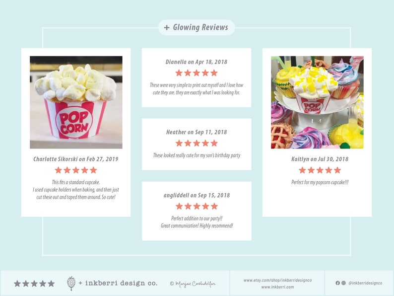 INSTANT DOWNLOAD Printable Popcorn Cupcake Wrappers Liners Etsy
