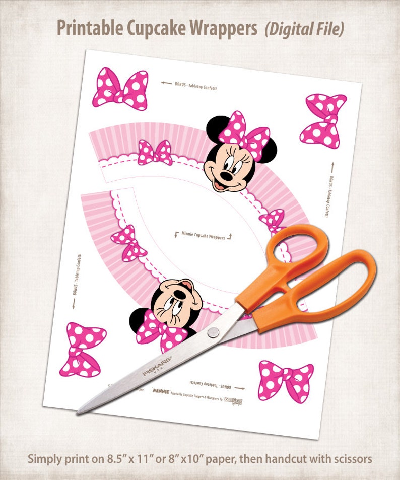 INSTANT DOWNLOAD Printable Minnie Mouse Cupcake Wrappers | Etsy