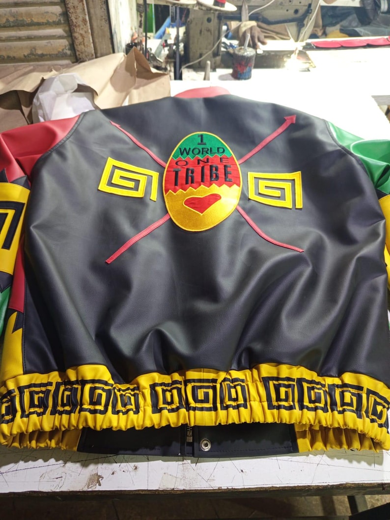 Handmade Martin Lawrence Inspired Multicolor Faux Leather Jacket | Retro 90s Style Jacket image 7