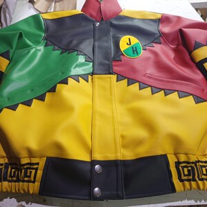 Handmade Martin Lawrence Inspired Multicolor Faux Leather Jacket | Retro 90s Style Jacket image 5