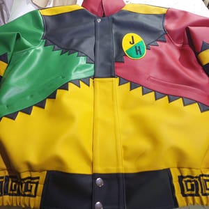 Handmade Martin Lawrence Inspired Multicolor Faux Leather Jacket | Retro 90s Style Jacket image 8