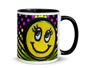 Flirty Smiley Mug with Color Inside