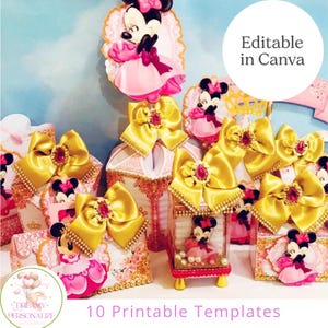 Personalized Minnie Birthday Party Package - Editable Minnie Birthday Bundle - Printable Minnie Birthday Party Kit