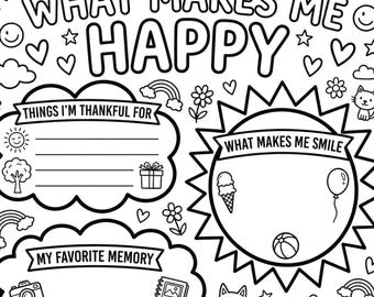 All About Me Worksheet Bundle | My Dream Life & Gratitude Printable | Kids Self-Reflection Activity Pages