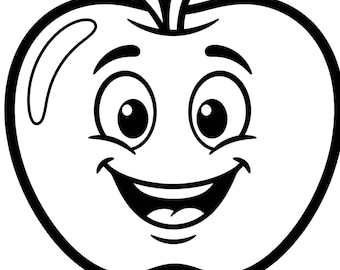 Niedliche Obst Malseiten für Kinder | Obst Malbuch | Vorschule Essen Arbeitsblätter | Fun & Edukative PDF