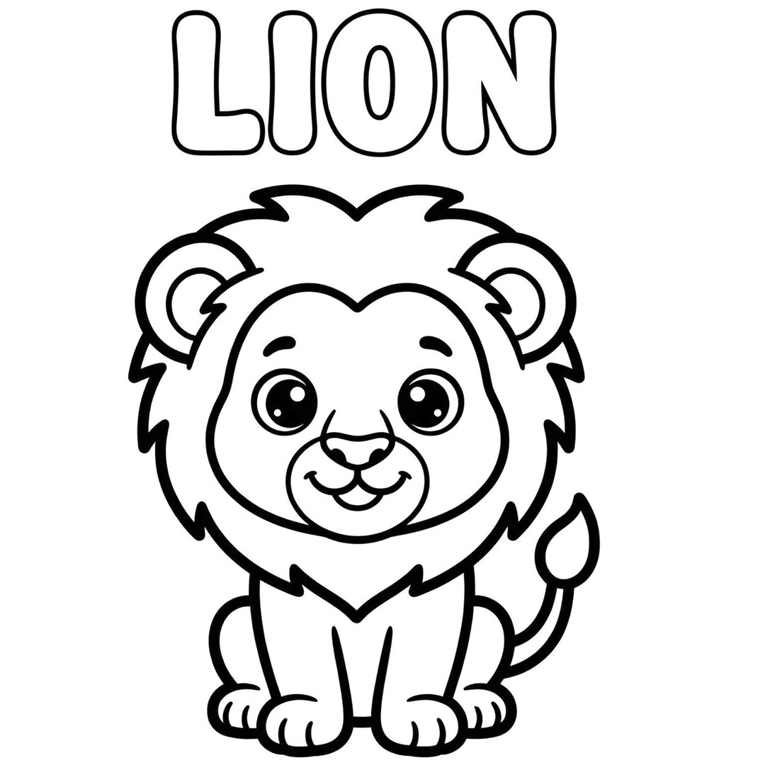 Cute Animals Coloring Pages for Toddlers | Printable Simple Animal ...