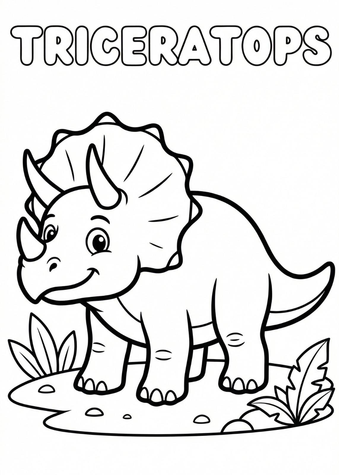 Dinosaur Coloring Pages for Kids | Preschool Printable (A4) - Etsy