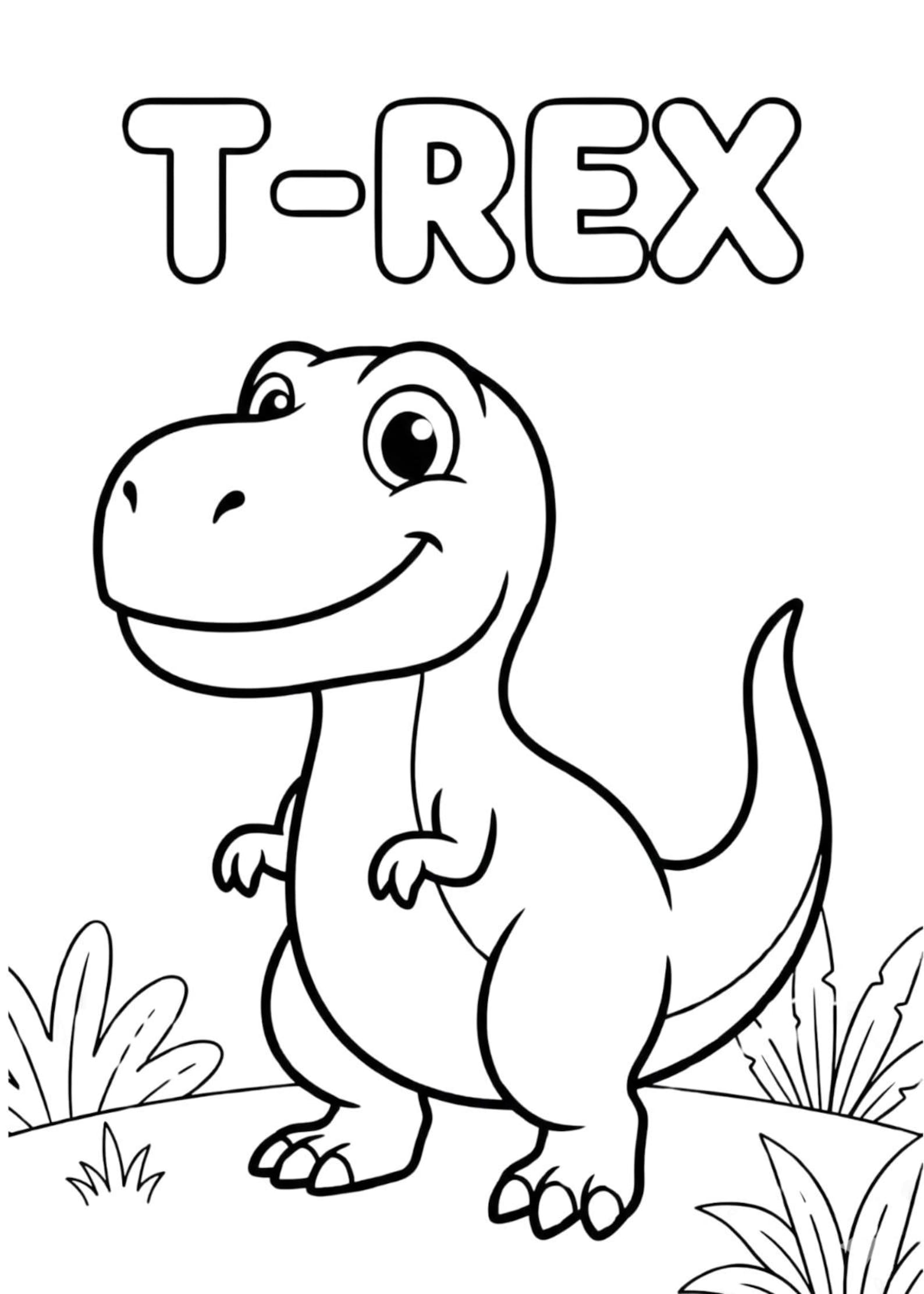 Dinosaur Coloring Pages for Kids | Preschool Printable (A4) - Etsy