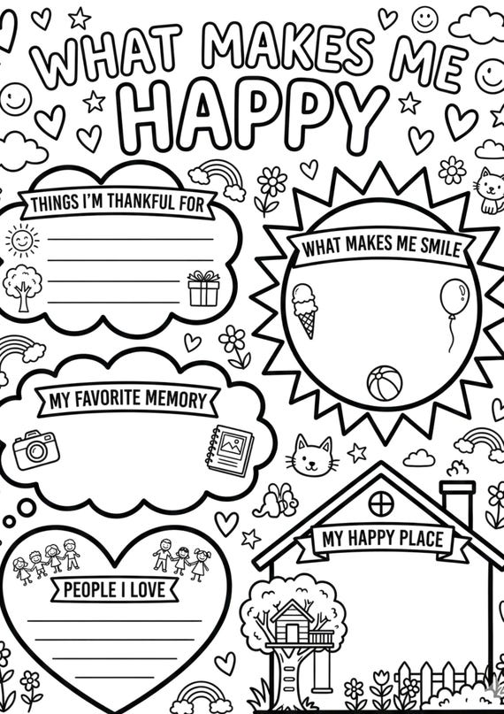 All About Me Worksheet Bundle | My Dream Life & Gratitude Printable | Kids Self-Reflection Activity Pages