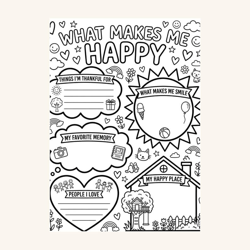 All About Me Worksheet Bundle | My Dream Life & Gratitude Printable | Kids Self-Reflection Activity Pages image 4