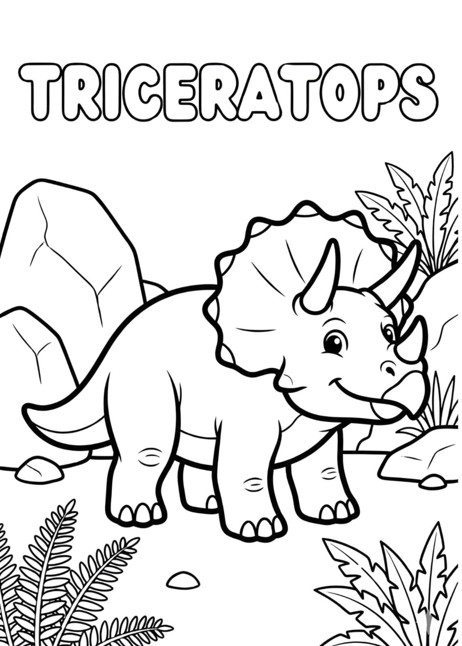 Dinosaur Coloring Pages for Kids | Preschool Printable (A4) - Etsy