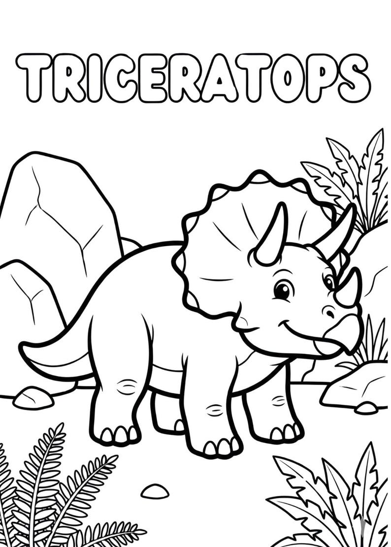Dinosaur Coloring Pages for Kids | Preschool Printable (A4) - Etsy