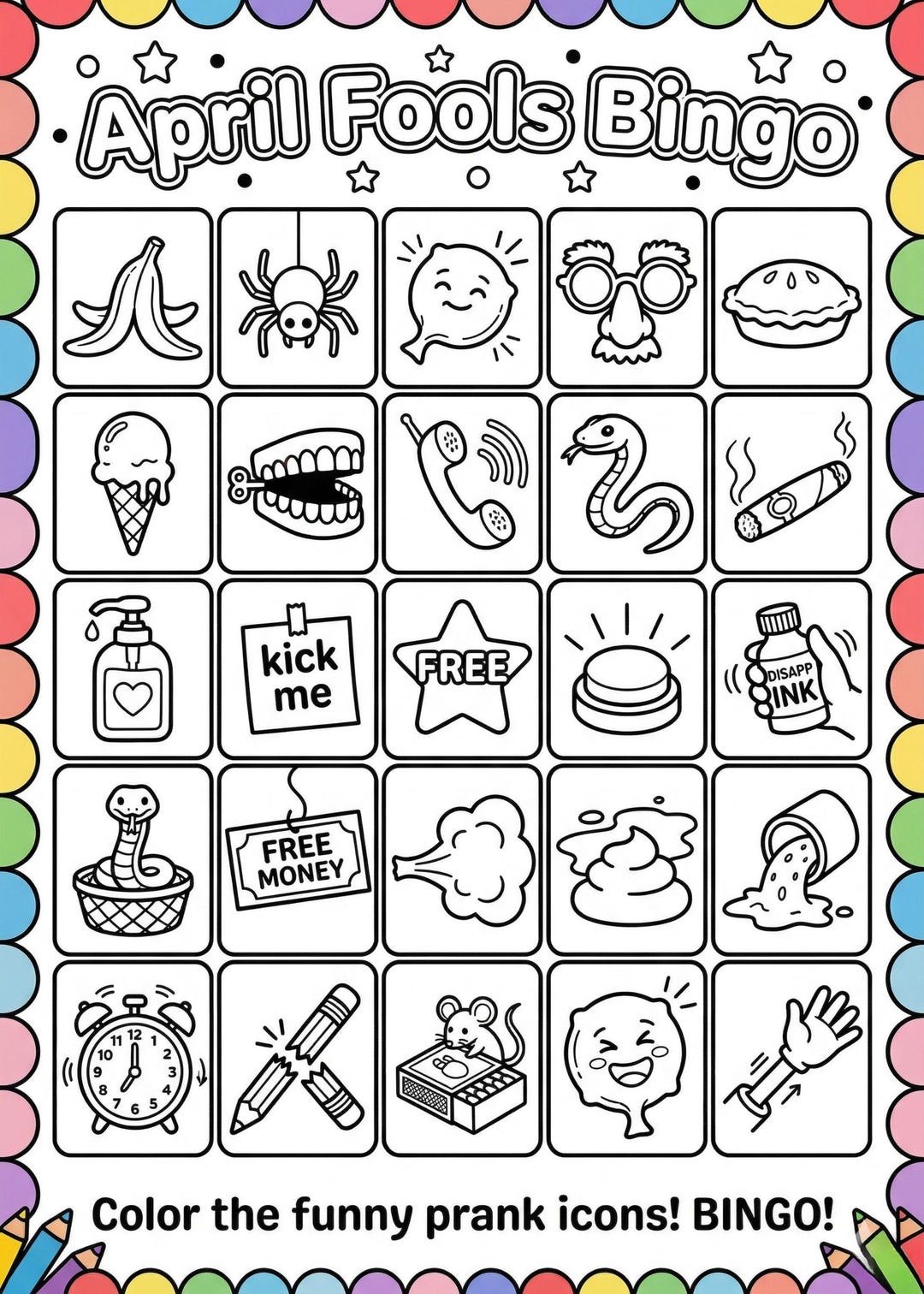 April Fools Day Printable Games Bundle for Kids (bingo, Pranks, Jokes ...