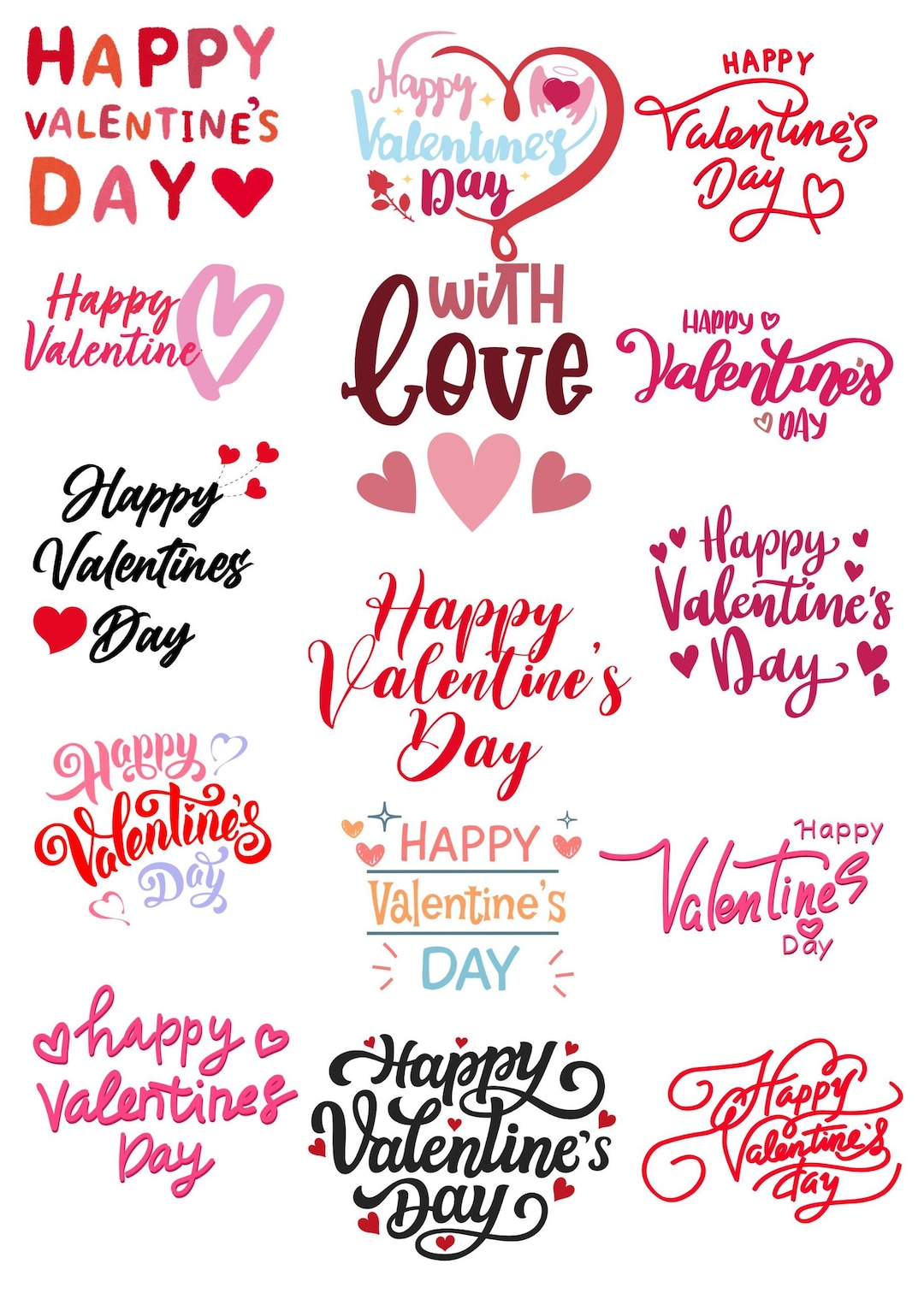 Valentine's Day PNG Overlays | Love You, XOXO Graphics (digital ...