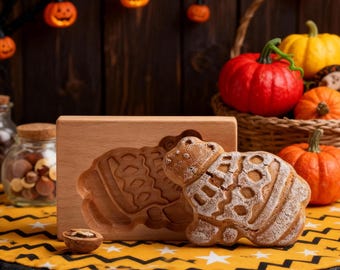 Polar Bear Cookie Mold, Wooden Biscuit Embossing