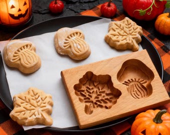 Maple leaves Cookie Mold, Wood Mushrooms Biscuit Cutter, Baking Gift