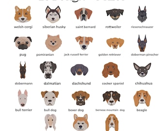 Custom Dog Breed Face Embroidery Design (Digital Download)