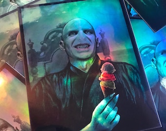 VOLDEMORT Gets Ice Cream Holographic sticker Harry Potter Lord Voldemort The Dark One