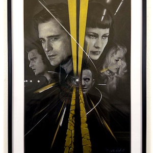 Lost Highway Framed Two Roads  10"x 15" framed Original Artwork David Lynch Neo Noir Movie by NAARRT