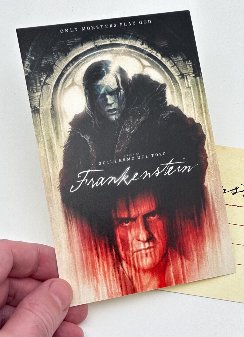 Frankenstein 2025 Art Print Postcard 4”x6” double sided Gothic Victor Guillermo Del Toro image 7