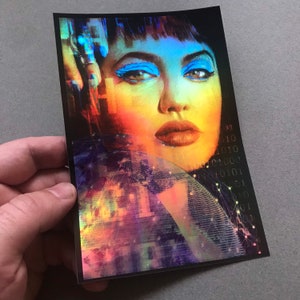 HACKERS Acid Burn Jumbo Holographic Foil  4" x 6” inch Sticker Hack The Planet Angelina Jolie Zero Cool Crash Override